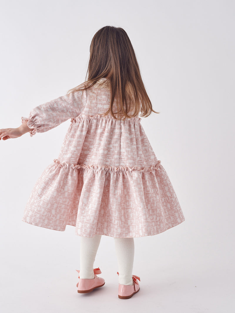 KIDS ROSE LACE COLLAR DRESS